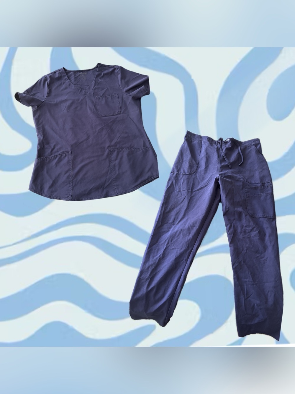 Relaxed Fit Women’s Scrub Set - Navy Track Pants & Top